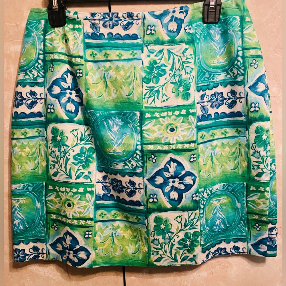 🔥 Talbots Green Floral Skirt